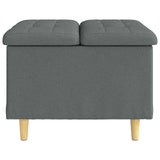 Storage Ottoman with Cushion Dark Grey 60 x 60 x 45 cm Fabric