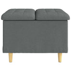 Ottoman with Storage Dark Grey 60 x 60 x 45 cm Fabric