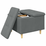 Ottoman with Storage Dark Grey 60 x 60 x 45 cm Fabric