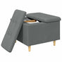 Ottoman with Storage Dark Grey 60 x 60 x 45 cm Fabric