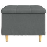 Storage Ottoman with Cushion Dark Grey 60 x 60 x 45 cm Fabric
