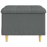 Storage Ottoman with Cushion Dark Grey 60 x 60 x 45 cm Fabric - Rear View
