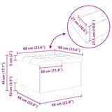 Storage Ottoman with Cushion Dark Grey 60 x 60 x 45 cm Fabric