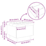 Storage Ottoman with Cushion Dark Grey 60 x 60 x 45 cm Fabric - Extra Image