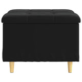 Storage Ottoman with Cushion Black 60 x 60 x 45 cm Velvet