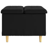Storage Ottoman with Cushion Black 60 x 60 x 45 cm Faux leather - 45-Degree Angle