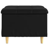 Storage Ottoman with Cushion Black 60 x 60 x 45 cm Faux leather