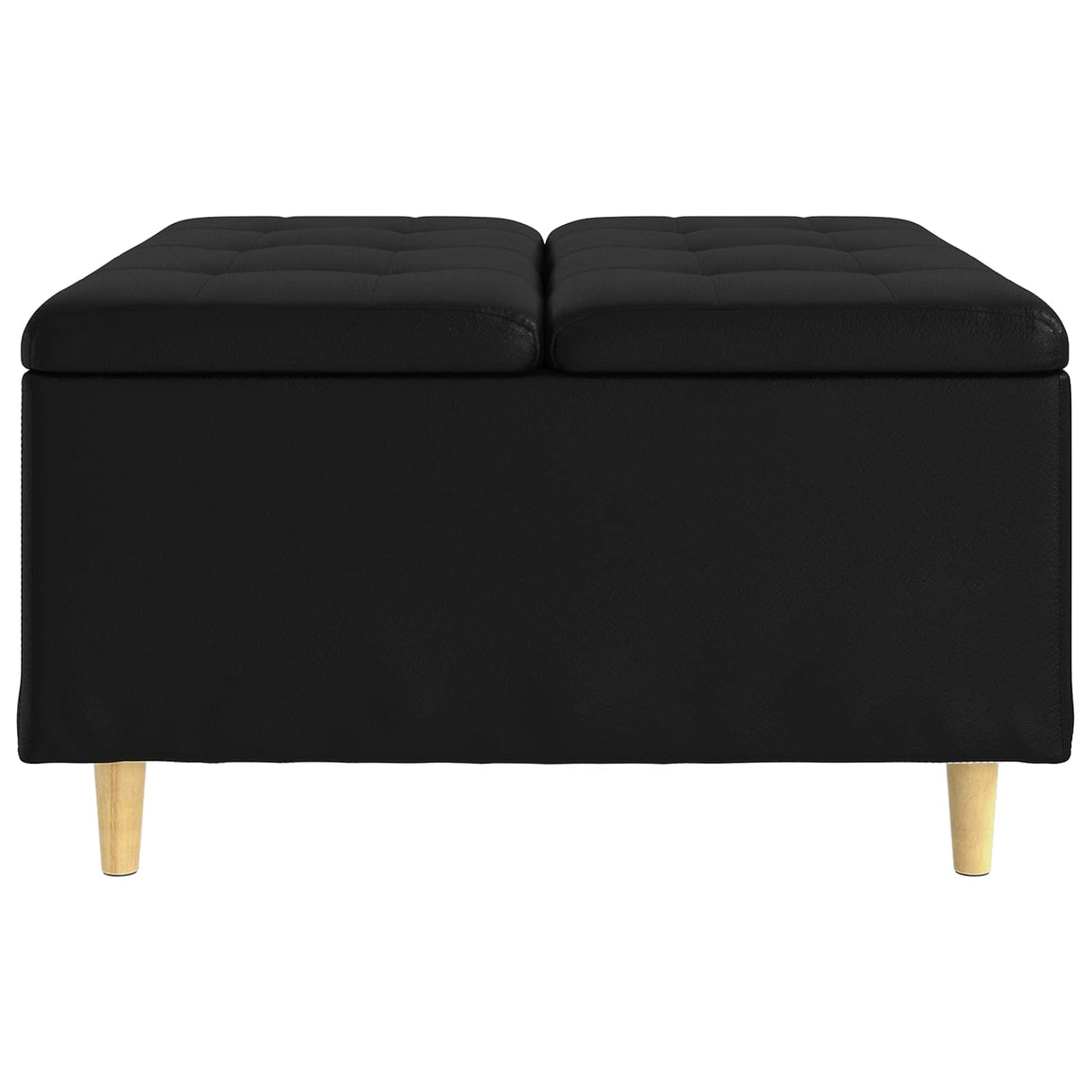 Storage Ottoman with Cushion Black 80 x 80 x 45 cm Faux leather