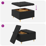 Storage Ottoman with Cushion Black 80 x 80 x 45 cm Faux leather - Extra Image