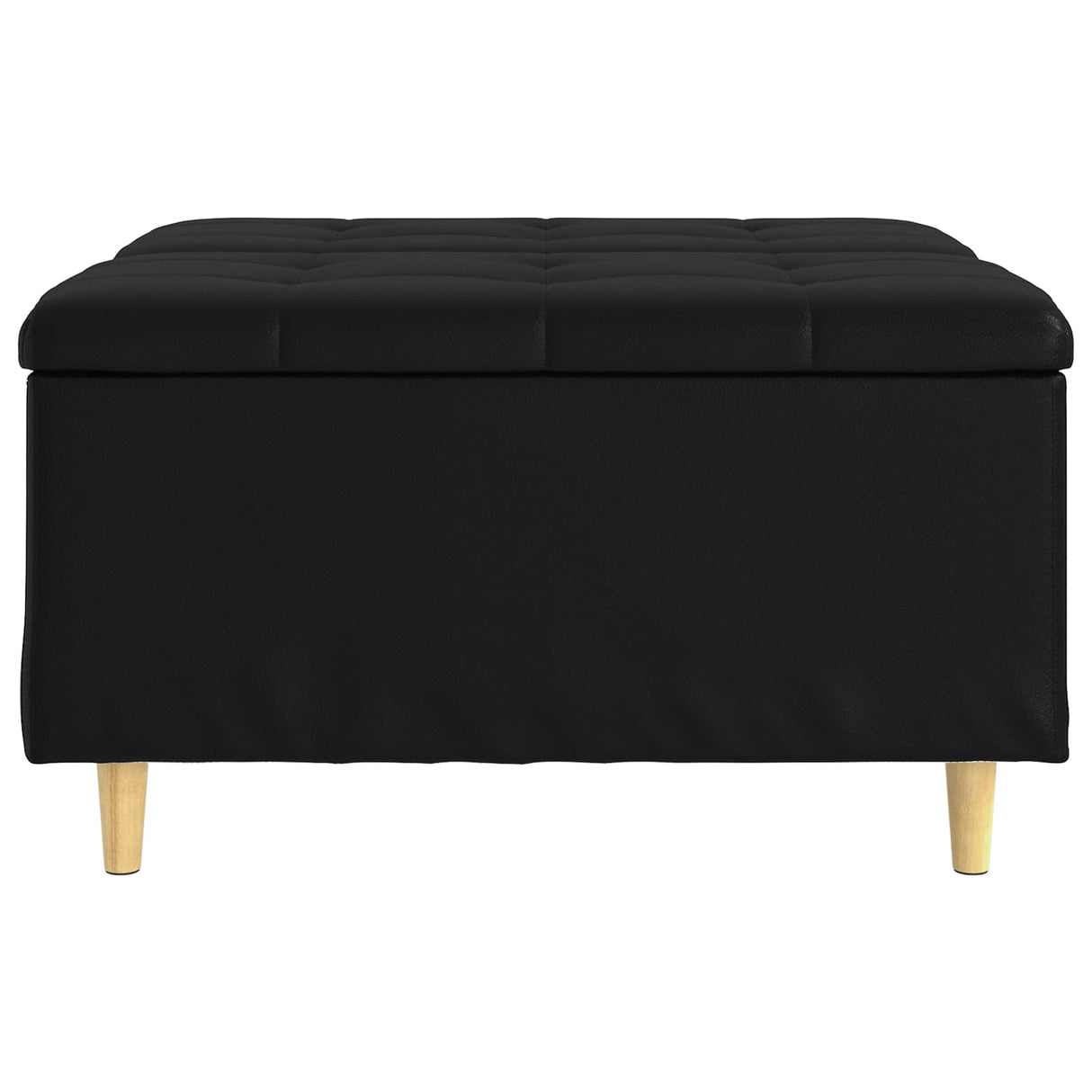 Storage Ottoman with Cushion Black 80 x 80 x 45 cm Faux leather