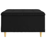 Storage Ottoman with Cushion Black 80 x 80 x 45 cm Faux leather - Rear View