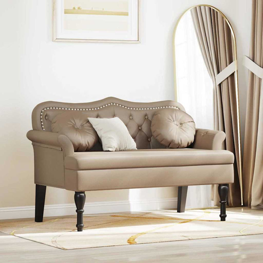 Chesterfield Bench Cappuccino 120.5 x 65 x 75 cm Faux Leather