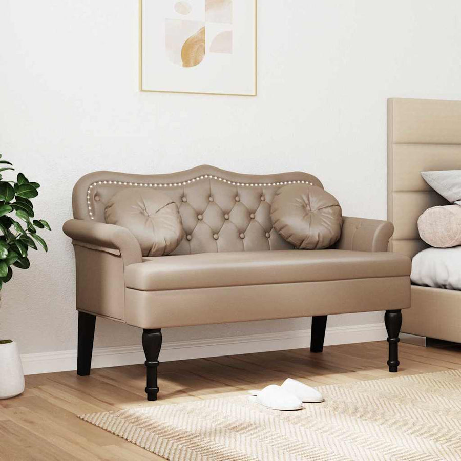Chesterfield Bench Cappuccino 120.5 x 65 x 75 cm Faux Leather