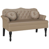 Chesterfield Bench Cappuccino 120.5 x 65 x 75 cm Faux Leather - Front View