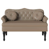 Chesterfield Bench Cappuccino 120.5 x 65 x 75 cm Faux Leather - Top-Down View