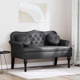 Chesterfield Bench Black 120.5 x 65 x 75 cm Faux Leather