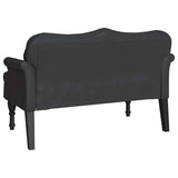 Chesterfield Bench Black 120.5 x 65 x 75 cm Faux Leather - Rear View
