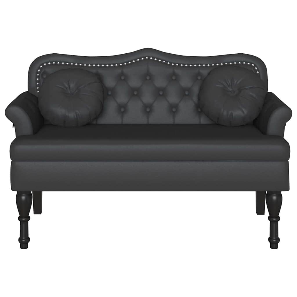 Chesterfield Bench Black 120.5 x 65 x 75 cm Faux Leather