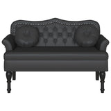 Chesterfield Bench Black 120.5 x 65 x 75 cm Faux Leather - Top-Down View