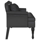 Chesterfield Bench Black 120.5 x 65 x 75 cm Faux Leather
