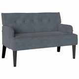 Chesterfield Bench Dark Grey 112 x 65.5 x 75 cm Velvet - Front View