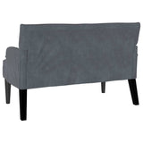 Chesterfield Bench Dark Grey 112 x 65.5 x 75 cm Velvet - Rear View