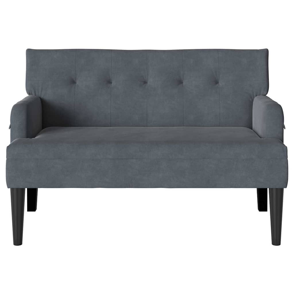Chesterfield Bench Dark Grey 112 x 65.5 x 75 cm Velvet