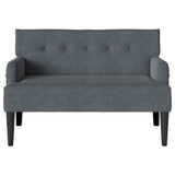 Chesterfield Bench Dark Grey 112 x 65.5 x 75 cm Velvet - Top-Down View