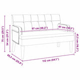 Chesterfield Bench Dark Grey 112 x 65.5 x 75 cm Velvet