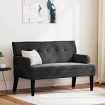 Chesterfield Bench Black 112 x 65.5 x 75 cm Velvet