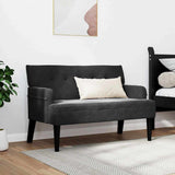 Chesterfield Bench Black 112 x 65.5 x 75 cm Velvet - Side View