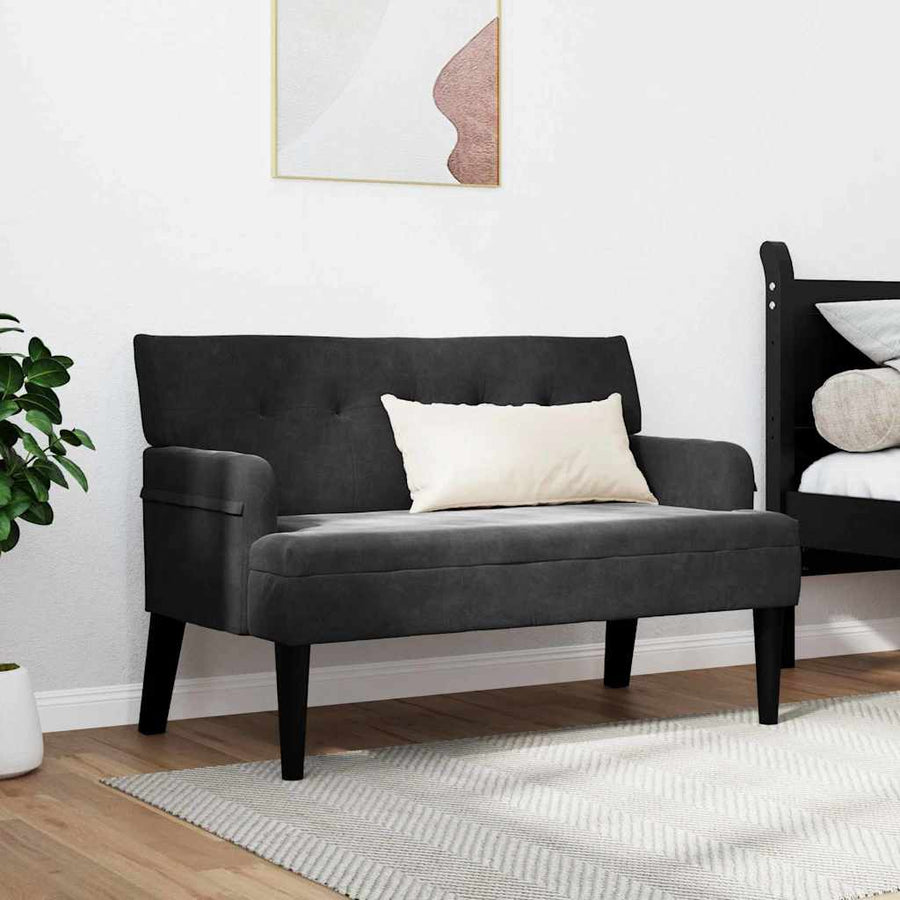 Chesterfield Bench Black 112 x 65.5 x 75 cm Velvet