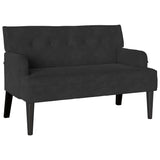 Chesterfield Bench Black 112 x 65.5 x 75 cm Velvet - Front View