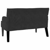 Chesterfield Bench Black 112 x 65.5 x 75 cm Velvet - Rear View