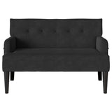 Chesterfield Bench Black 112 x 65.5 x 75 cm Velvet - Top-Down View