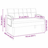 Chesterfield Bench Black 112 x 65.5 x 75 cm Velvet - Extra Image