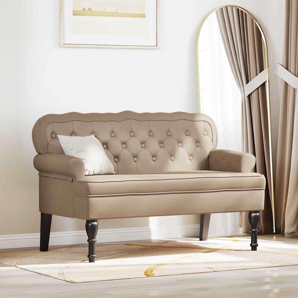 Chesterfield Bench Cappuccino 119.5 x 64.5 x 75 cm Faux Leather