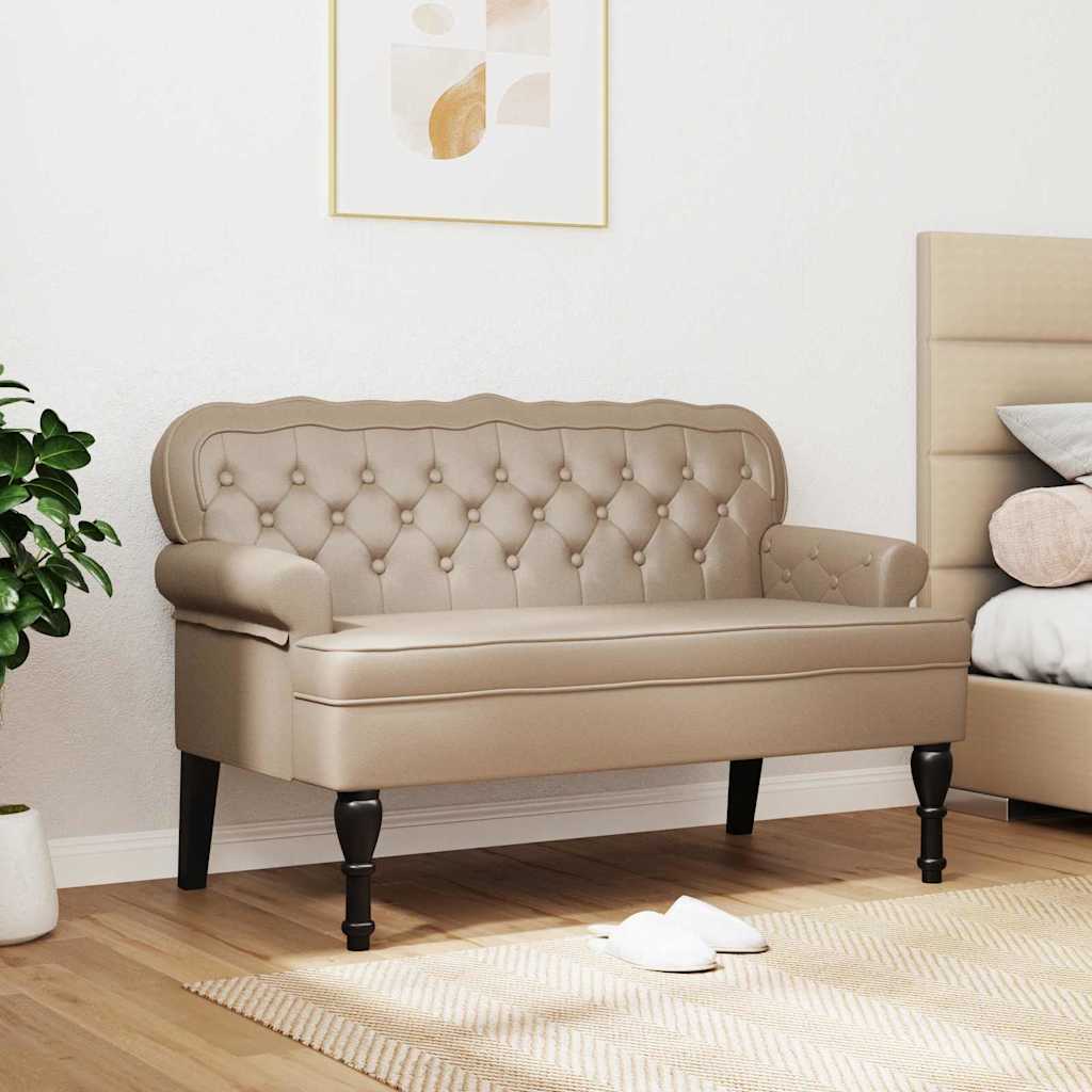 Chesterfield Bench Cappuccino 119.5 x 64.5 x 75 cm Faux Leather