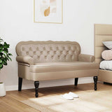 Chesterfield Bench Cappuccino 119.5 x 64.5 x 75 cm Faux Leather - Side View