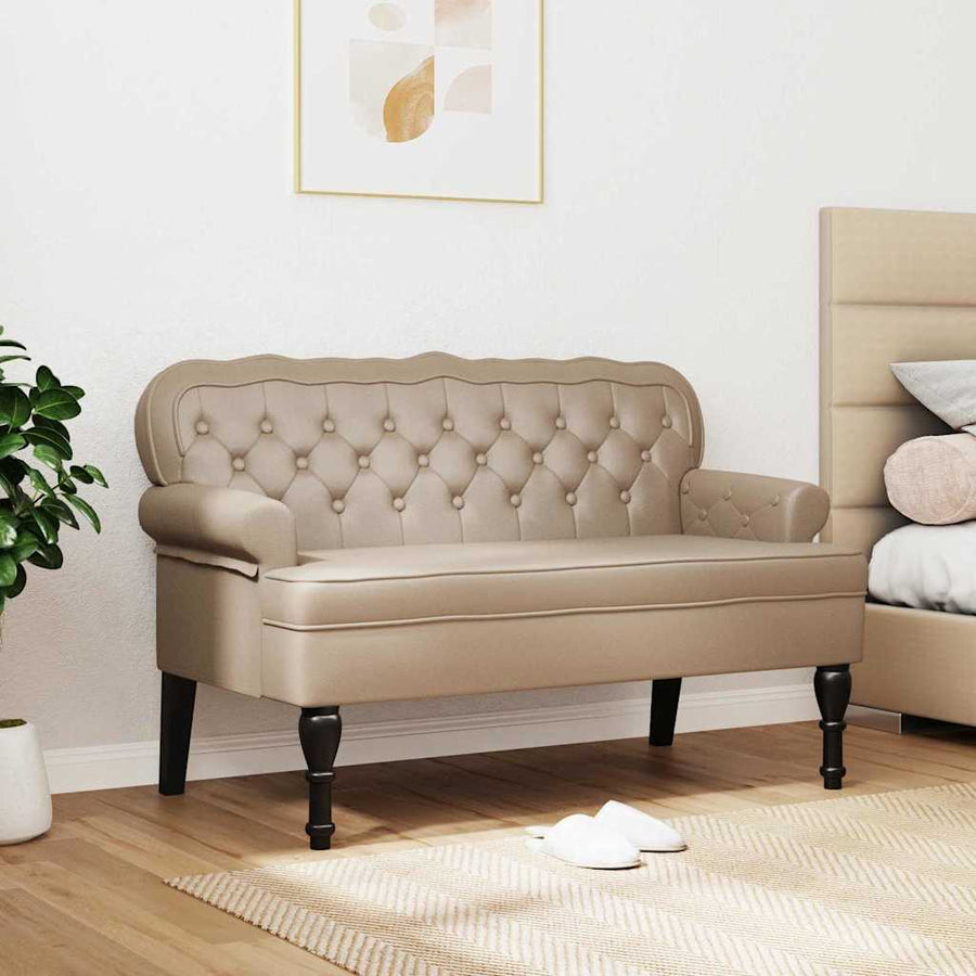 Chesterfield Bench Cappuccino 119.5 x 64.5 x 75 cm Faux Leather