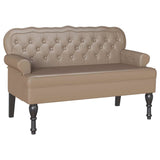 Chesterfield Bench Cappuccino 119.5 x 64.5 x 75 cm Faux Leather - Front View