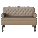 Chesterfield Bench Cappuccino 119.5 x 64.5 x 75 cm Faux Leather - Top-Down View