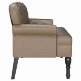 Chesterfield Bench Cappuccino 119.5 x 64.5 x 75 cm Faux Leather - 45-Degree Angle