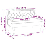 Chesterfield Bench Cappuccino 119.5 x 64.5 x 75 cm Faux Leather