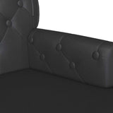 Chesterfield Bench Black 119.5 x 64.5 x 75 cm Faux Leather - Close-Up Angle