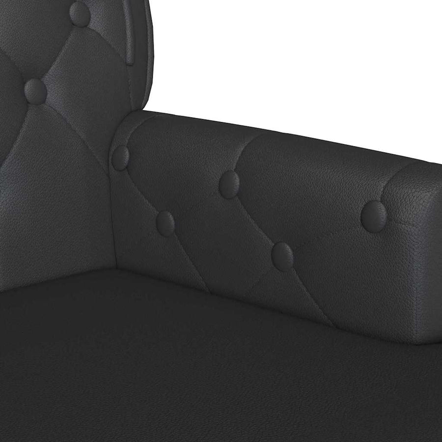 Chesterfield Bench Black 119.5 x 64.5 x 75 cm Faux Leather
