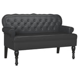 Chesterfield Bench Black 119.5 x 64.5 x 75 cm Faux Leather