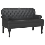 Chesterfield Bench Black 119.5 x 64.5 x 75 cm Faux Leather