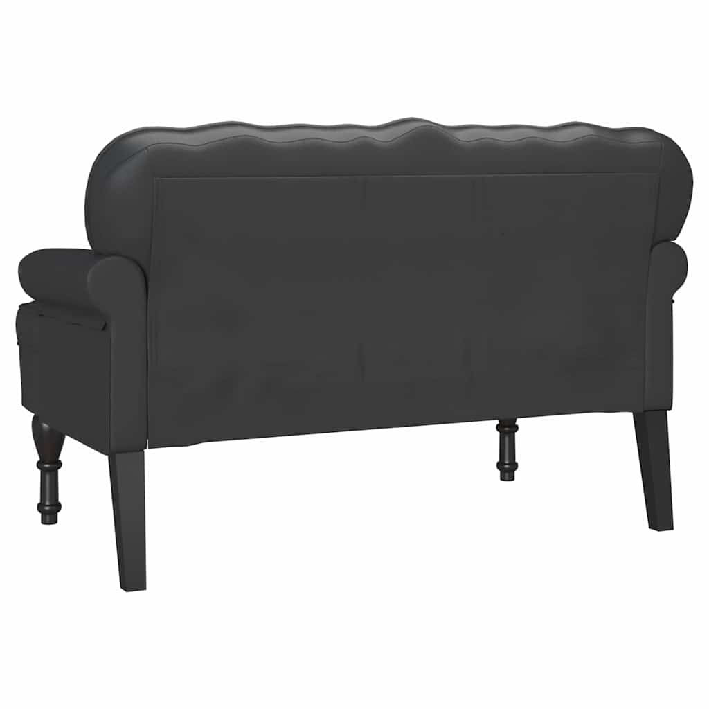 Chesterfield Bench Black 119.5 x 64.5 x 75 cm Faux Leather