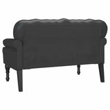 Chesterfield Bench Black 119.5 x 64.5 x 75 cm Faux Leather